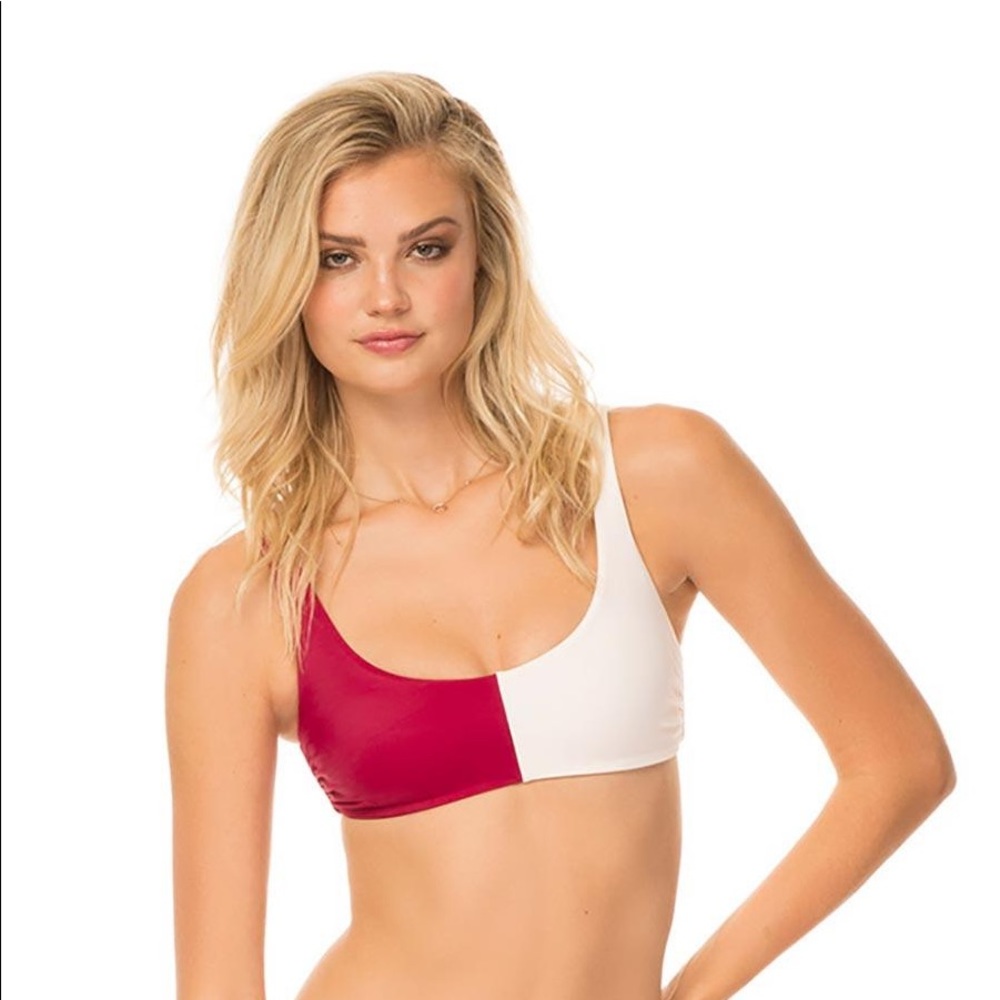 Tori Praver colorblock bikini top